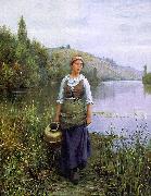 Daniel Ridgeway Knight By the Riverside oil painting artist